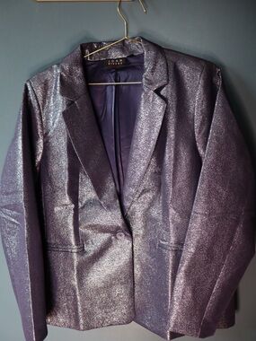 Joan Rivers Red Carpet Metallic Navy Blazer